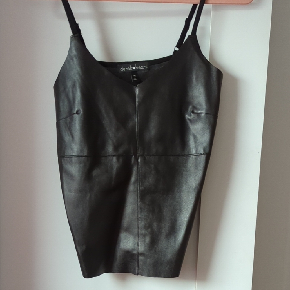 Derek Heart Black Faux Leather Dress